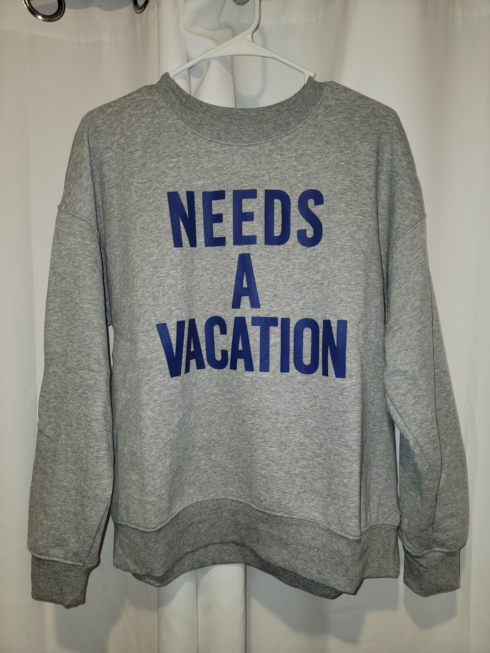 Sonoma Gray Crewneck Sweatshirt with Navy Graphic Text